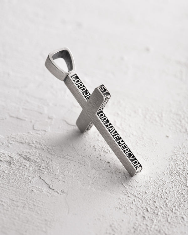 Silver cross JESUS PRAYER