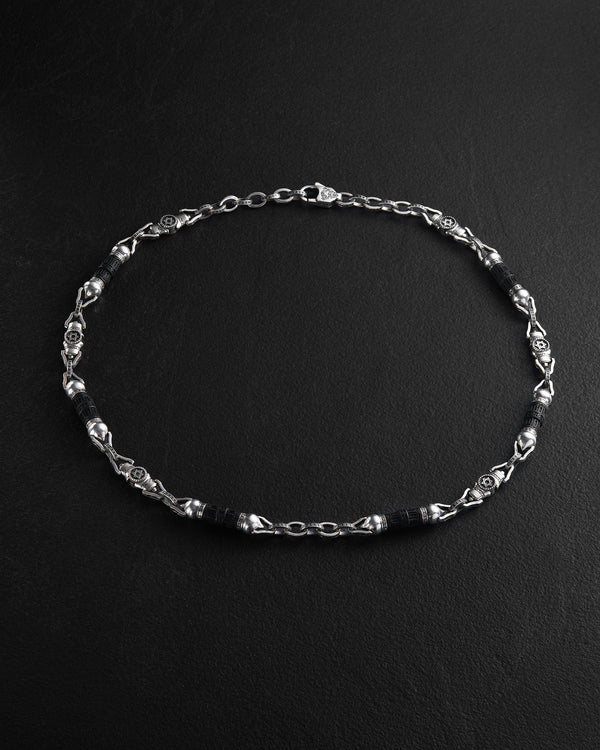 Chaîne en argent ÉTOILE DE DAVID avec ébène
