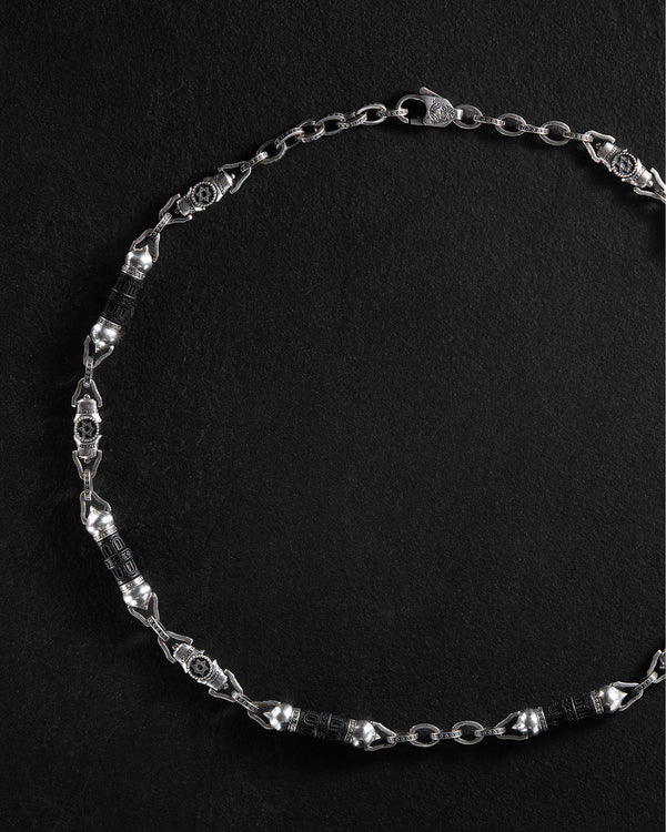 Chaîne en argent ÉTOILE DE DAVID avec ébène