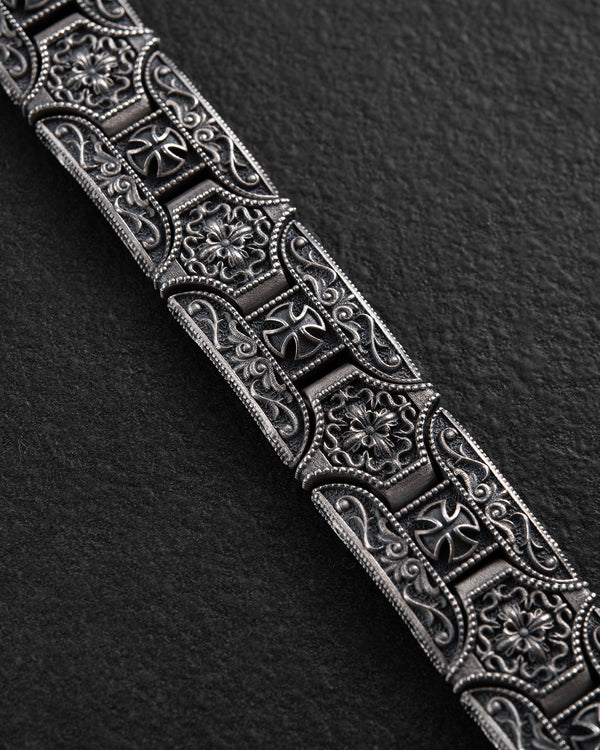 Silver bracelet TEMPLAR CROSS