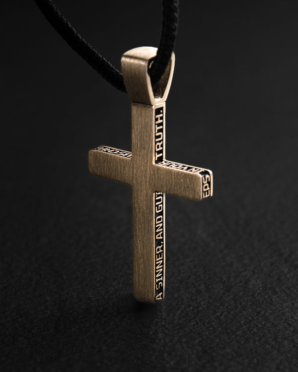 Cross JESUS PRAYER (14k yellow gold)