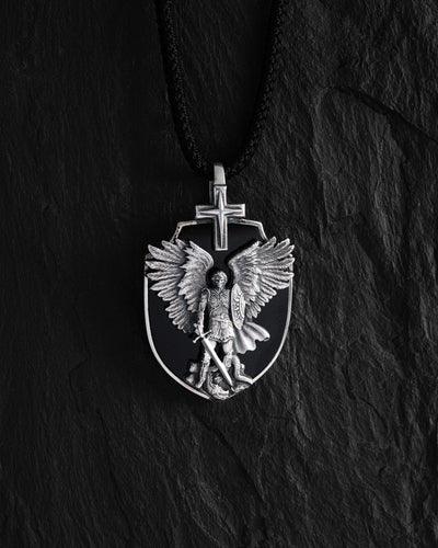 Silver pendant ARCHANGEL MICHAEL (onyx)