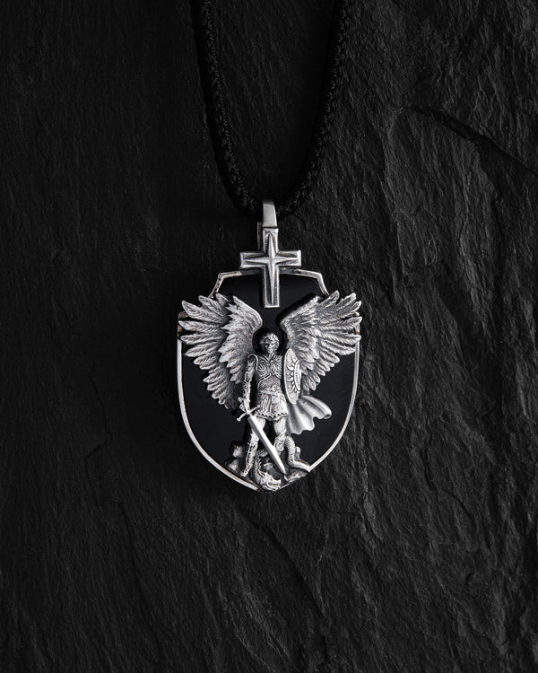 Silver pendant ARCHANGEL MICHAEL (onyx)
