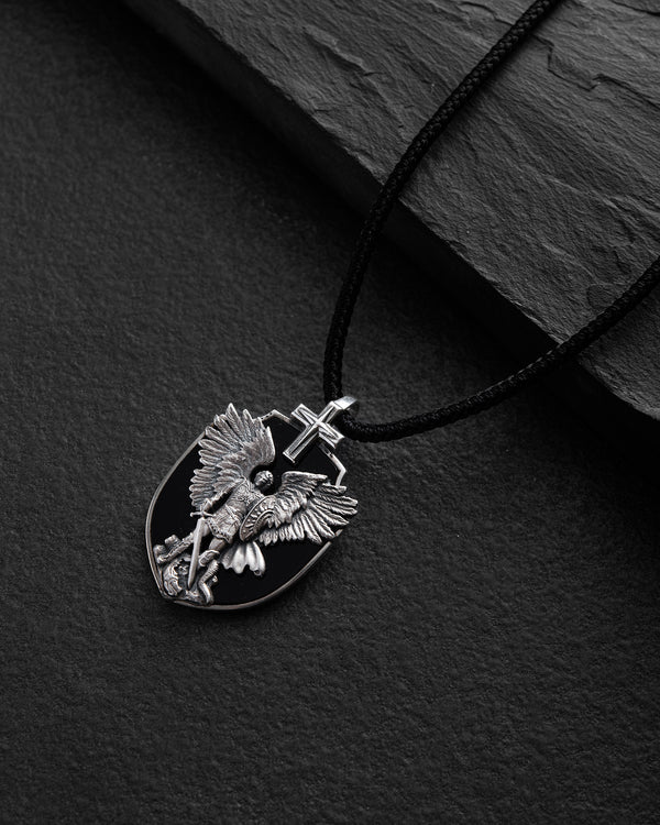 Silver pendant ARCHANGEL MICHAEL (onyx)