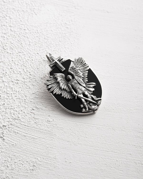 Silver pendant ARCHANGEL MICHAEL (onyx)