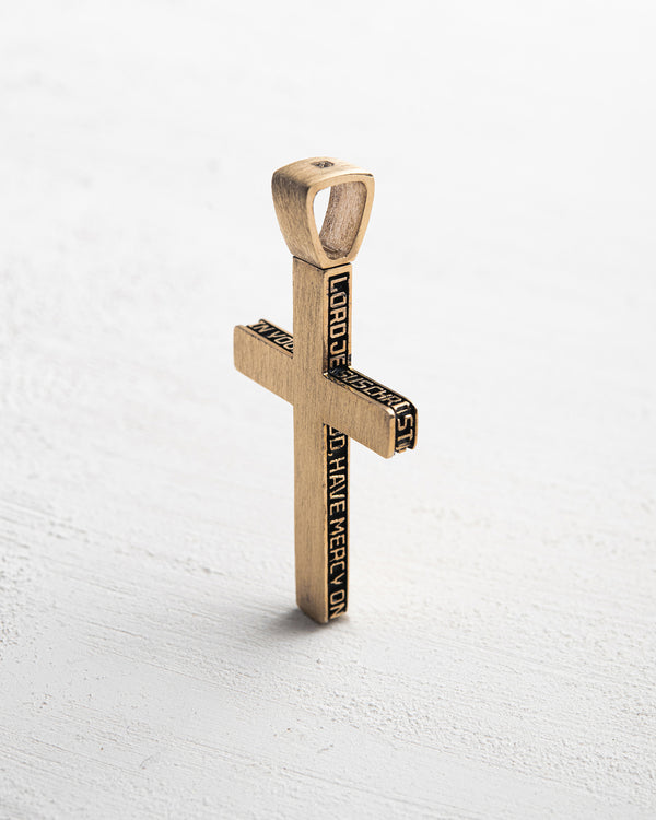 Cross JESUS PRAYER (14k yellow gold)