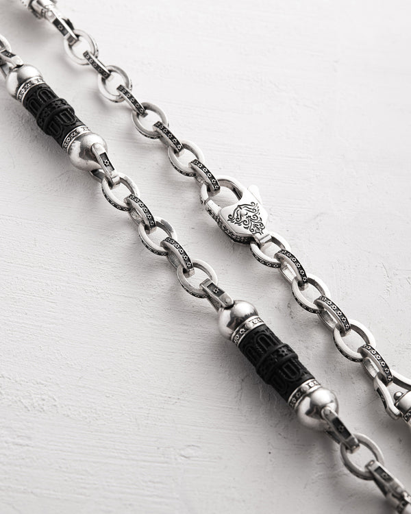 Chaîne en argent ÉTOILE DE DAVID avec ébène