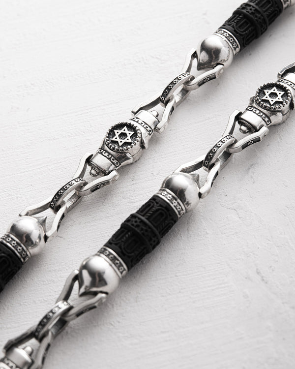 Chaîne en argent ÉTOILE DE DAVID avec ébène