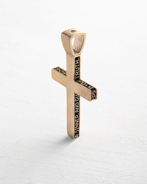 Cross JESUS PRAYER (14k yellow gold)