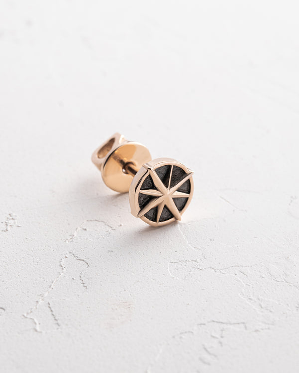 14k yellow gold single earring COMPASS