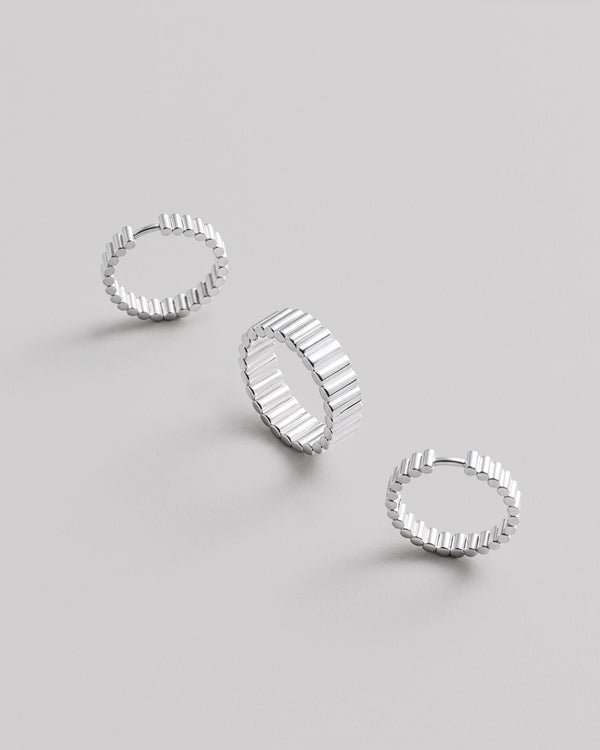 Boucles d'oreilles créoles argent RYTHME
