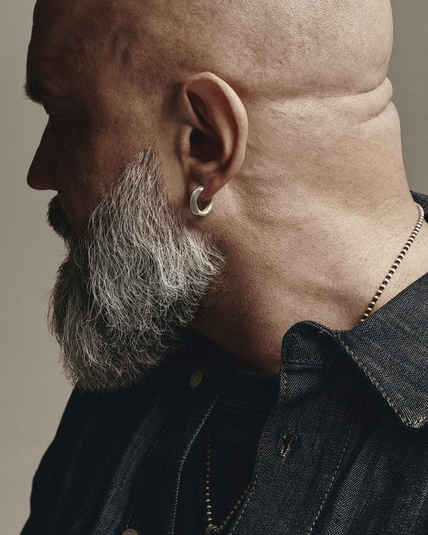 Boucle d'oreille simple en argent MIRROR