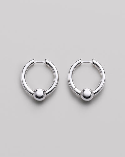 Orecchini a cerchio in argento BUBBLE