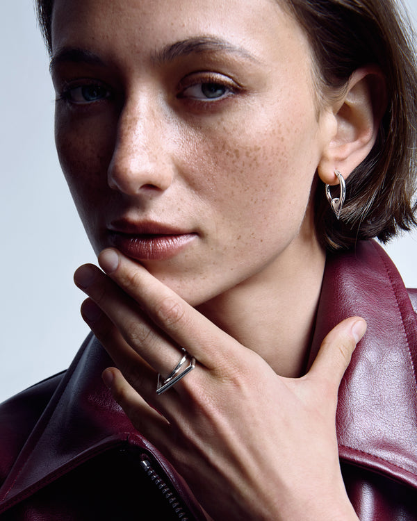 Boucles d'oreilles créoles en argent L'ÉPINE
