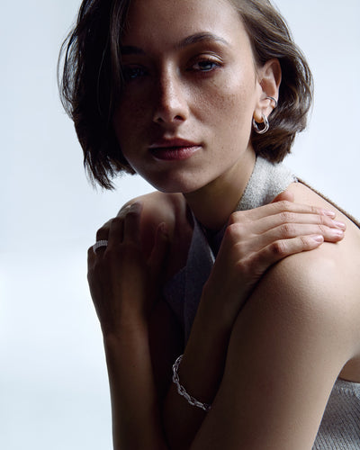 Silver bracelet FLOWING