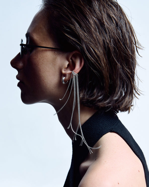 Boucle d'oreille unique en argent - manchette CASCADE