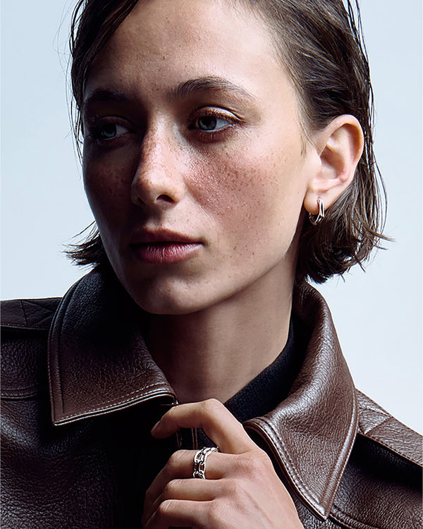 Boucles d'oreilles créoles en argent L'ÉPINE