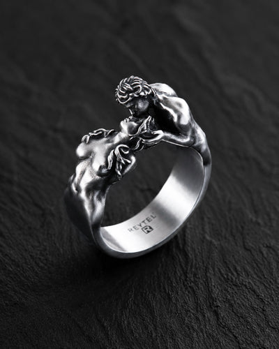 Silver ring THE KISS