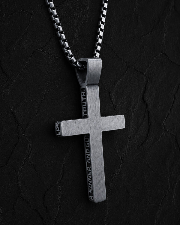 Silver cross JESUS PRAYER