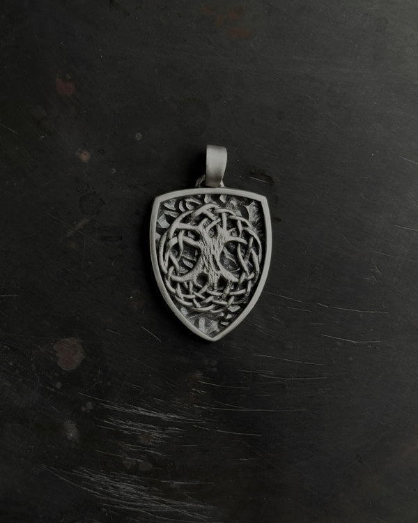 Pendentif en argent - bouclier ARBRE DE VIE