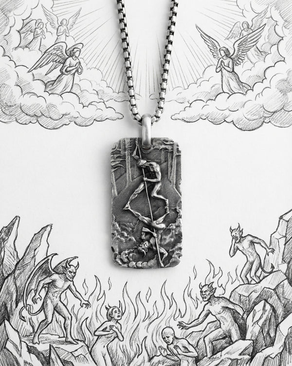 Silver pendant BOXE OMBRA