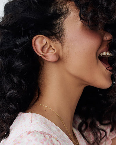 Single earring - cuff TWIST (14k yellow gold)