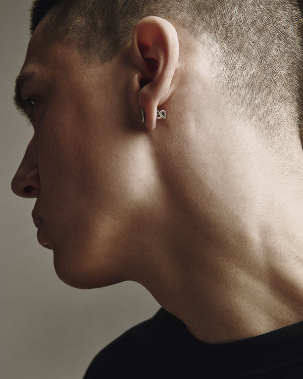 Silver Single Earring MOON