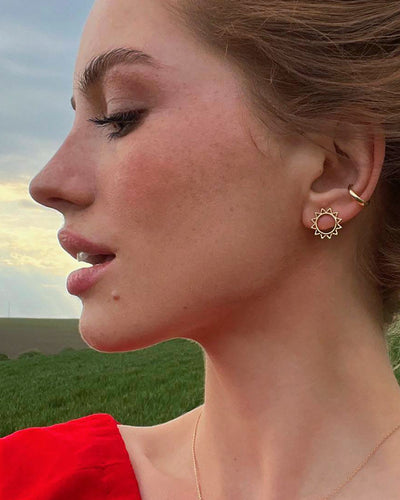 Orecchino singolo - polsino CALME (oro giallo 14k)